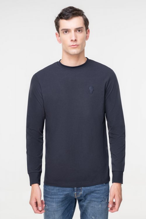 Karl Lagerfeld T Shirt της σειράς Crewneck LS - 755028 534221 690 Blue