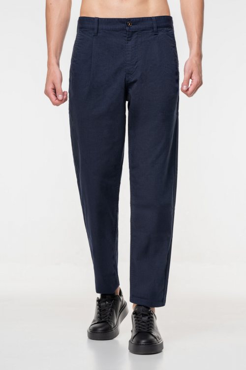 BOSS Υφασμάτινο Παντελόνι της σειράς Chino Shyne - 50501600 404 Dark Blue
