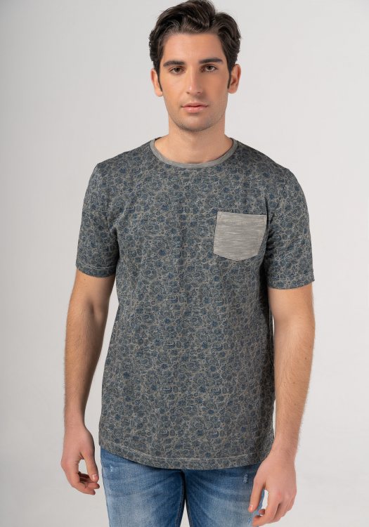Fynch Hatton Κοντομάνικη T Shirt της σειράς Organic - 1122 1601 1910 Asphalt