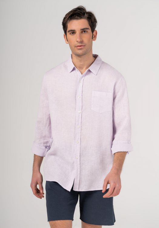 Crossley Λινό Πουκάμισο της σειράς Linen - JIOCH 1068 Purple