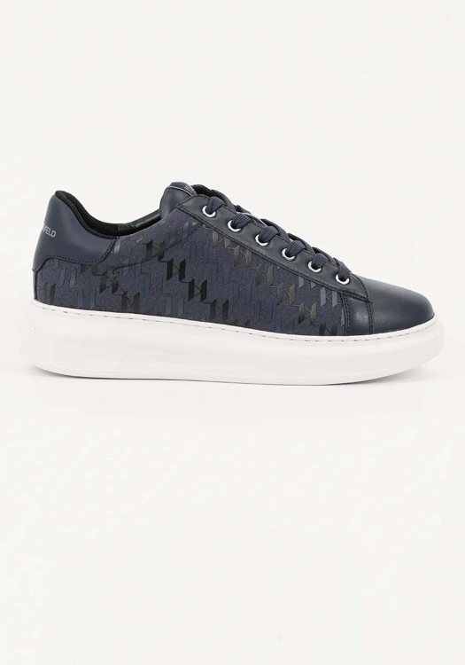 Karl Lagerfeld Δερμάτινα Sneakers της σειράς Kapri - KL52543 9AA  Navy Canvas