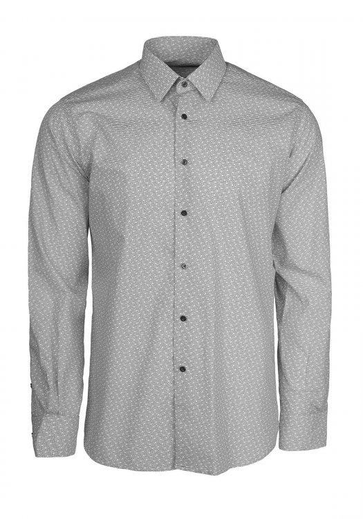 Ανδρικό πουκάμισο με LogoGram σε στενή γραμμή - White 10