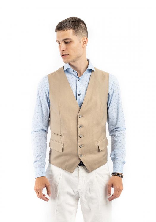 Γιλέκο Regular Fit - Light Sand