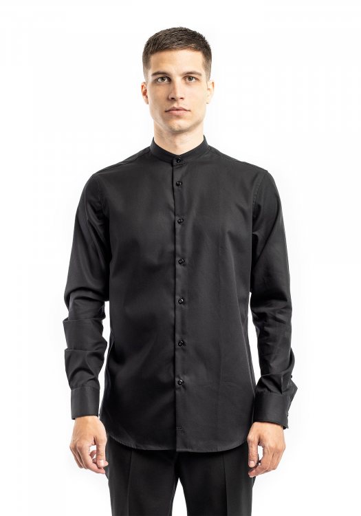 Πουκάμισο Fragosto Slim Fit - Mao 9890 022 001 Black