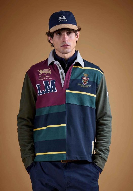 La Martina Polo Μπλούζα Ernesto -  MDP601 JS005 B6147 PortRoyal/NavyBlazer