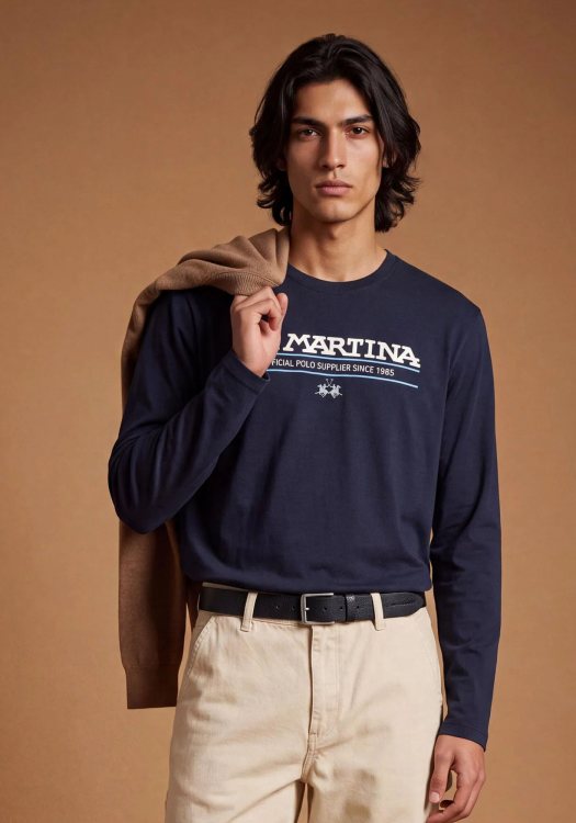 La Martina Μπλούζα Elbio - MDR010 JS388 07207 Navy