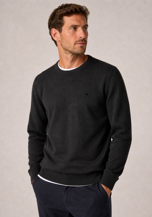 Fynch Hatton Πλεκτή μπλούζα Fine Cotton - SFPK210 999 Black