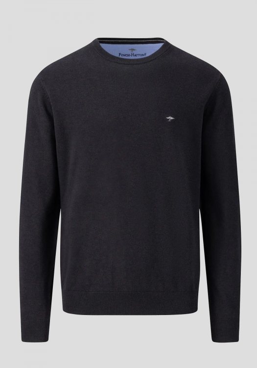 Fynch Hatton Πλεκτή μπλούζα της σειράς Superfine Cotton - 1314 210 999 Black