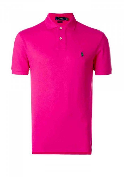 Ανδρική Mesh Polo Μπλούζα σε Slim fit γραμμή - 710536856 135 Pink
