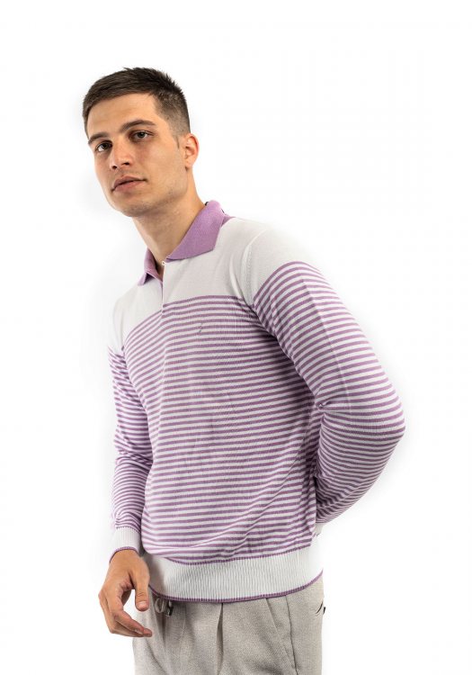 Istos Pullover σε Regular γραμμή  - SC043P White/Purple