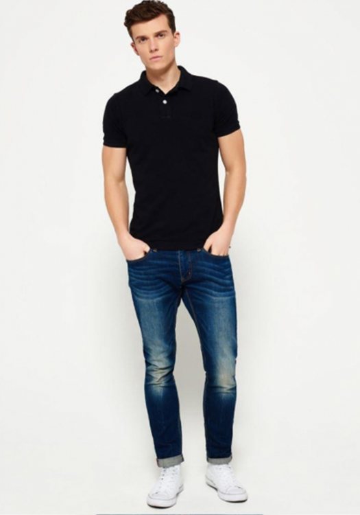 Superdry Polo T-Shirt - Black