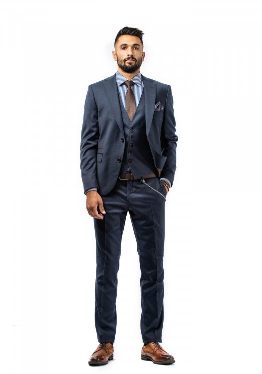 Fragosto Suit Wool - Navy 